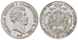 Doppeltaler, 1846, Wilhelm, AKS 72, berieben, kl. Rf. und Kr., ss.