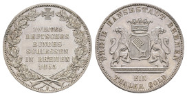 Taler, 1865, Bundesschießen, AKS 16, J. 27, wz. Rf., kl. Kr. vz-st.