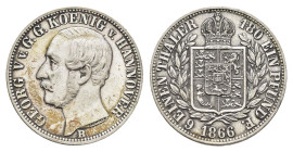 1/6 Taler, 1866, Georg V., AKS 145, vz. Aufl. bei 5904 Stücken.