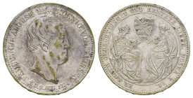 Taler, 1854, Friedrich August II., auf seinen Tod, AKS 117, fl., Kr., ss.