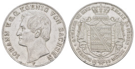 Doppeltaler, 1855, Johann, AKS 125, J. 104, berieben, kl. Rf., ss-vz.