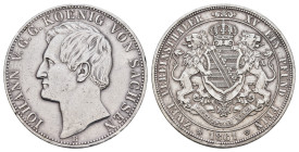 Doppeltaler, 1861, Johann, AKS 127, J. 120, kl. Rf., berieben, ss.