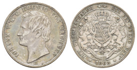 Taler, 1868, Johann, AKS 137, ss.Dieses Los wird regelbesteuert verkauft, auf den Zuschlag wird 22% Aufgeld, 3 Euro Losgebühr und 7% MwSt. berechnet, ...