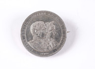 Doppeltaler, 1872, Johann, auf die Goldene Hochzeit, AKS 160, J. 133, kl. Kr., kl. Rf., berieben, broschiert, vz.