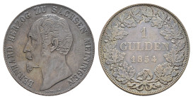 1 Gulden, 1854, Bernhard II., AKS 189, J. 444, Patina, ss.