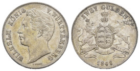 Doppelgulden, 1848, Wilhelm I., AKS 76, J. 72, Kratzer, ss.