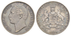 Taler, 1864, Wilhelm I., AKS 77, J. 83, Patina, ss.Dieses Los wird regelbesteuert verkauft, auf den Zuschlag wird 22% Aufgeld, 3 Euro Losgebühr und 7%...