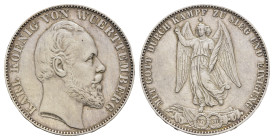 Taler, 1871, Karl, AKS 132, J. 86, poliert, ss.
