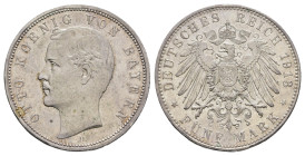 5 Mark, 1913, Otto II., Kr., kl. Rf., min. fl., Av.. f. vz., Rev. st. J. 46