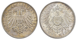 2 Mark, 1901, kl. Rf., wz. Kr., vz-st. J. 80