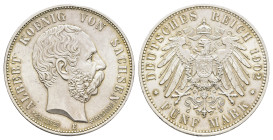 5 Mark, 1902, Albert, auf seinen Tod, kl. Rf., Avers vz, Revers f. st. J. 128