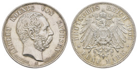 5 Mark, 1902, Albert, auf seinen Tod, kl. Rf. und Kr., vz. J. 128