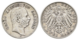 2 Mark, 1904, Georg, ss. J. 129Dieses Los wird regelbesteuert verkauft, auf den Zuschlag wird 22% Aufgeld, 3 Euro Losgebühr und 7% MwSt. berechnet, so...