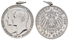 5 Mark, 1903, Wilhelm Ernst, auf die Vermählung, gehenkelt, gereinigt, kl. Kr., vz. J. 159