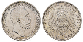3 Mark, 1909, Karl Günther, auf seinen Tod, berieben, kl. Rf., vz. J. 170