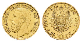 10 Mark, 1876, Friedrich I., ss. J. 186