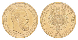 10 Mark, 1888, Friedrich III., wz. Kr., vz. J. 247
