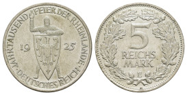 5 Reichsmark, 1925, E, Rheinlande, kl. Rf., ss-vz. J. 322