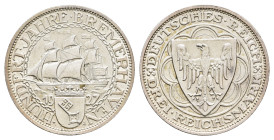 3 Reichsmark, 1927, Bremerhaven, wz. Kr., wz. Rf., vz. J. 325