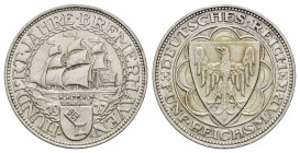 5 Reichsmark, 1927, Bremerhaven, kl. Kr. und Rf., vz. J. 326