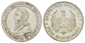 5 Reichsmark, 1927, Tübingen, kl. Kr., vz. J. 329