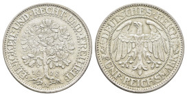 5 Reichsmark, 1928, A, Eichbaum, wz. Kr., min. Rf., f. vz. J. 331