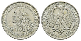 3 Reichsmark, 1928, Dürer, leichter Grünspan, vz. J. 332