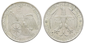 3 Reichsmark, 1929, Waldeck, min. Kr., kl. Rf., vz. J. 337