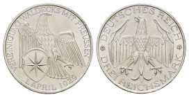 3 Reichsmark, 1929, Waldeck, kl. Rf., wz. Kr., vz-st. J. 337