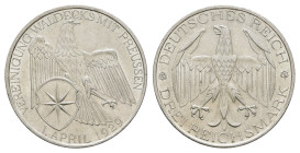3 Reichsmark, 1929, Waldeck, kl. Rf., vz. J. 337