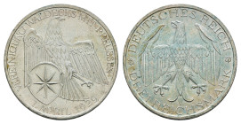 3 Reichsmark, 1929, Waldeck, Grünspan, vz. J. 337