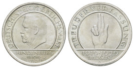 5 Reichsmark, 1929, A, Schwurhand, kl. Kr. und Rf., vz J. 341
