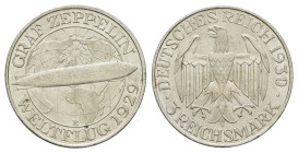 3 Reichsmark, 1930, E, Zeppelin, kl. Kr., vz. J. 342