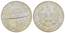 5 Reichsmark, 1930, E, Zeppelin, Kr., ss+ J. 343