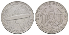 5 Reichsmark, 1930, A, Zeppelin, wz. Kr., ss. J. 343