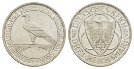 3 Reichsmark, 1930, D, Rheinlandräumung, kl. Kr., vz-st. J. 345