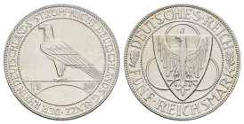 5 Reichsmark, 1930, J, Rheinlandräumung, gereinigt, vz. J. 346