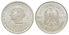 3 Reichsmark, 1931, Stein, kl. Rf., vz. J. 348