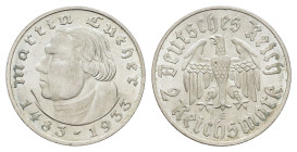 2 Reichsmark, 1933, E, Martin Luther, vz. J. 352