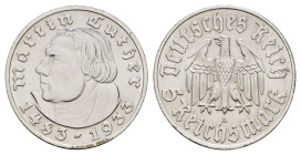 5 Reichsmark, 1933, A, Martin Luther, kl. Rf., kl. Kr., vz. J. 353