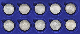 10x 5 Mark, 1955, Markgraf von Baden, teils mit kl. Kr. und Rf., vz und besser. J. 390