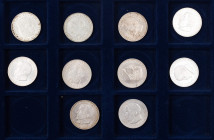 10x 5 Mark, 1957, Joseph Freiherr von Eichendorff, teils mit kl. Kr. und Rf., vz und besser. J. 391