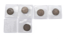 5 x 5 Mark, 1952-1964, Germanisches Museum bis Fichte, kl. Kr. und Rf., vz und besser. J. 388 - 391 und 393