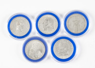 5 x 5 Mark, 1952-1964, Germanisches Museum bis Fichte, teils berieben mit kl. Kr. und Rf., um vz. J. 388 - 391 und 393