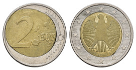2 Euro, 2014, D, Verprägung, Spiegelei, ss. J. 489a
