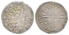 Flandern, Löwengroschen (3,63 g), 1346-1384, Ludwig von Male. Av.: Nach links steigender Löwe umgeben von Umschrift "+ MOnETA - FLAnDRIE" und darum ei...