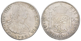 8 Reales, 1794, Karl IV., Potosí, RP, KM 73, ss.