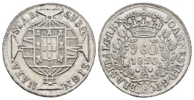 640 Reis, 1820, Johann VI., R, KM 326.1, gereinigt, ss.