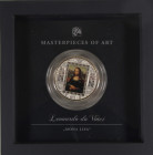 20 Dollars, 2016, Elizabeth II., Leonardo da Vinci "Mona Lisa", Silbermünze mit Farbapplikation und Swarovski-Kristallen, Masterpieces of Art, limitie...