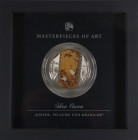 20 Dollars, 2017, Elizabeth II., Shen Quan "Kiefer, Pflaume und Kraniche", Silbermünze mit Farbapplikation und Swarovski-Kristallen, Masterpieces of A...
